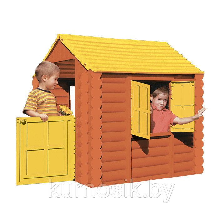 Игровой лесной Домик детский (Коричневый, желтый; РОССИЯ)
