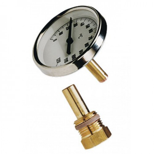 Термометр биметаллический с гильзой - фото 1 - id-p81276830