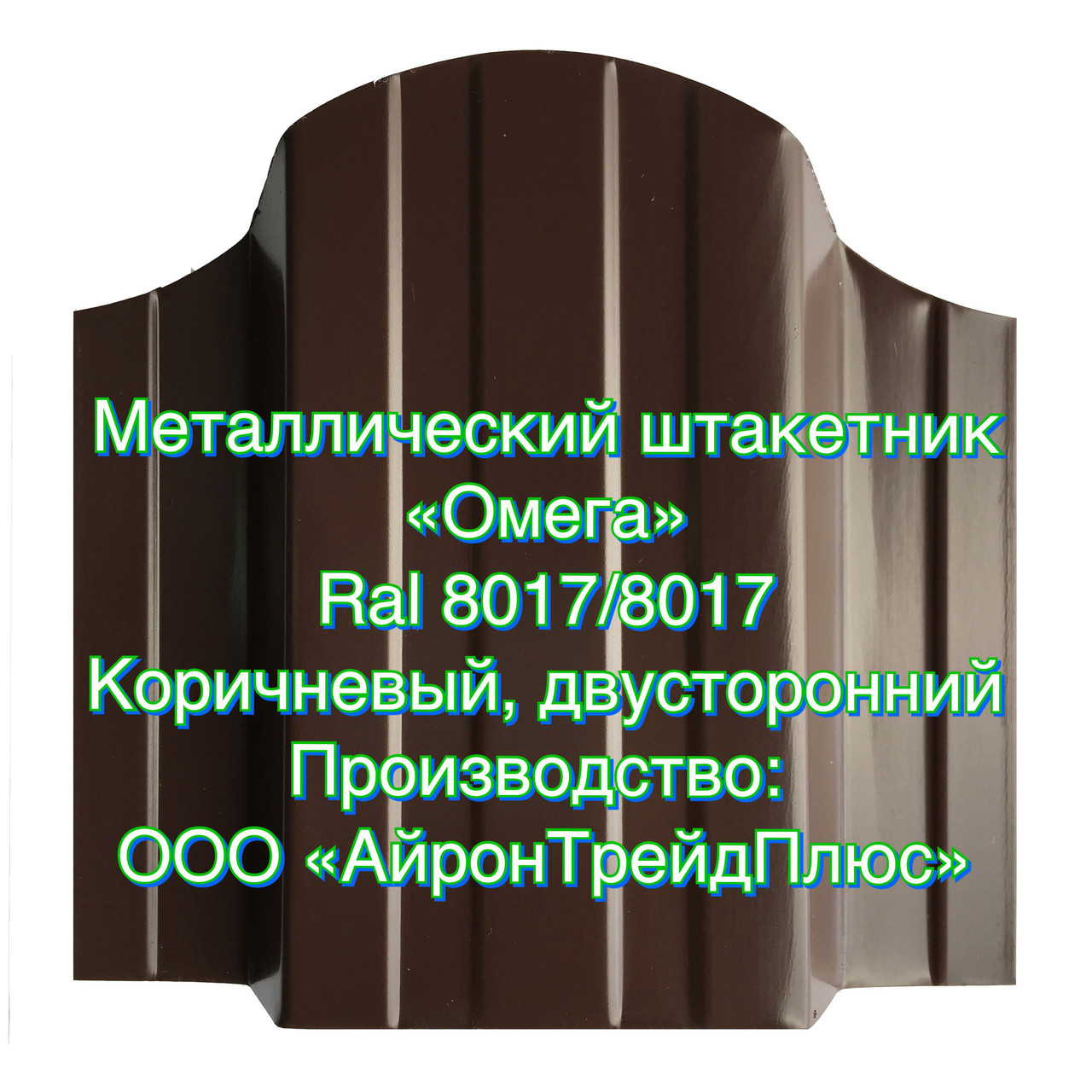 Металлоштакетник - Металлический штакетник - Евроштакетник "Омега" RAL 8017/8017