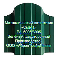 Металлоштакетник - Металлический штакетник - Евроштакетник "Омега" RAL 6005/6005