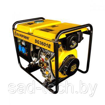Генератор диз. CHAMPION DG3601E (2,7/3кВт 5лс 12,5л 80кг 1,2 л/ч 12V эл.старт), фото 2