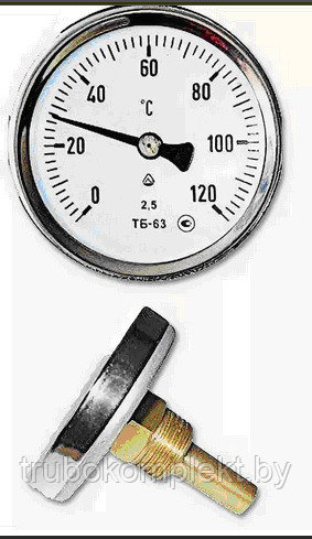 Термометр осевой ТБП 63/50/Т3-(0-120) С-ЗнЦ РБ - фото 1 - id-p81301773