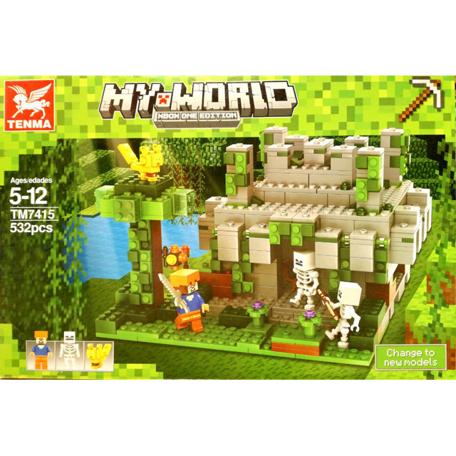 Конструктор Tenma My World ТМ7415 Храм в джунглях (Аналог LEGO Minecraft 21132) 532 детали - фото 1 - id-p81321564
