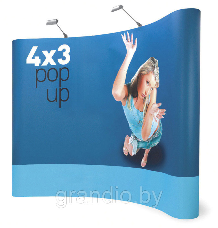 Pop Up стенд 3x4 изогнутая форма (каркас, панели, сумка)