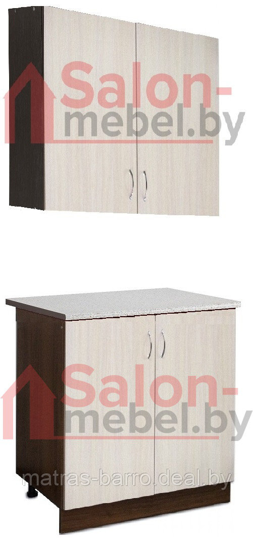 Шкаф кухонный напольный со столешницей 60 см + шкаф навесной 60 см (ЛДСП венге) - фото 3 - id-p81325617