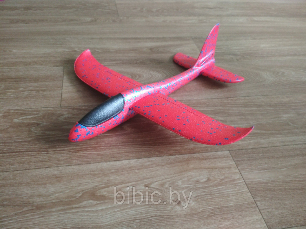 Детский метательный самолет планер (большой) из пенопласта 36см Красный - фото 1 - id-p81329296