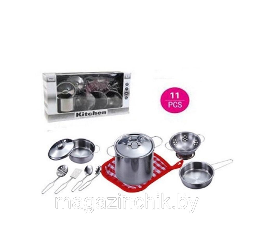 Игровой набор металлической посуды Kitchen 11 предметов 555-BX001 - фото 1 - id-p81331597