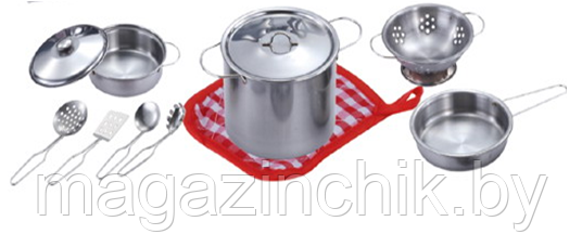 Игровой набор металлической посуды Kitchen 11 предметов 555-BX001 - фото 2 - id-p81331597