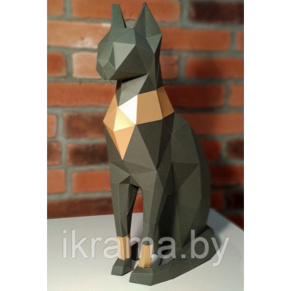 3D конструктор из дизайнерского картона Кошка Бастет серая - фото 1 - id-p81332134