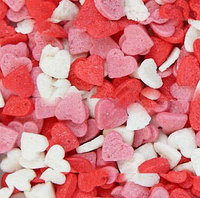 Посыпки "Сердечки красно-белые-розовые", уп. 0,75 кг