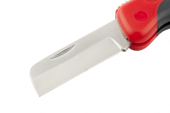 Нож электрика, складной, прямое лезвие, эргономичная двухкомпонентная рукоятка MATRIX, фото 2