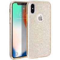 Силиконовый чехол Glitter Cover золотистый для Apple iPhone Xs