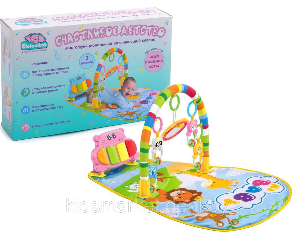 Детский развивающий коврик Счастливое детство Бегемотик Elefantino IT103692