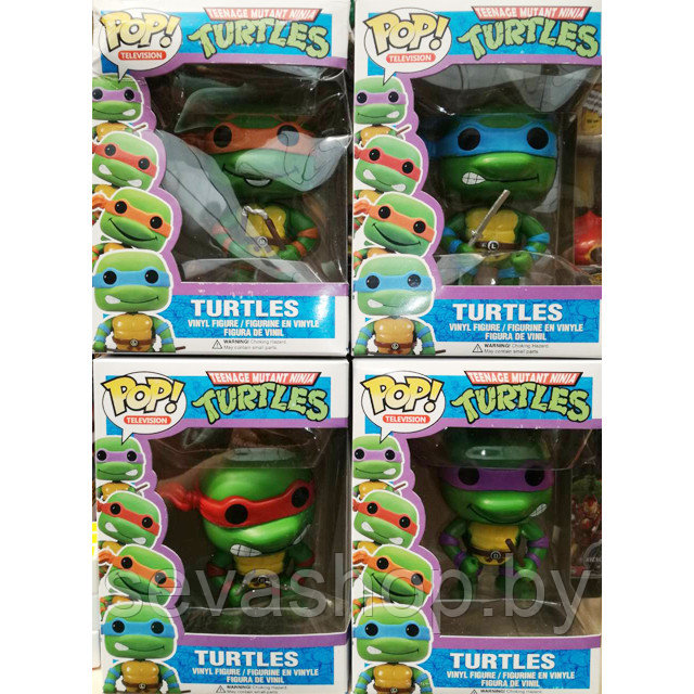 Фигурки аниматроники Pop Turtles Черепашки-ниндзя 4 вида