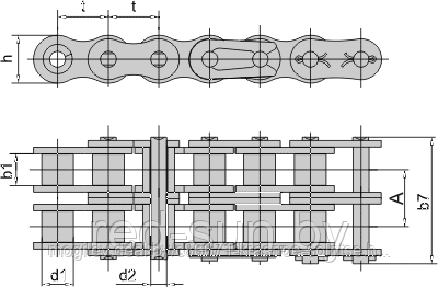 Цепь приводная втулочная двухрядная (ISO 1395) 04С-2 - фото 2 - id-p3897185