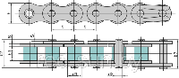 Цепь приводная специальная с пластиковыми спец. элементами ISO 16АР