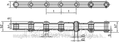 Цепь приводная специальная с полым валиком ISO C210ALHP