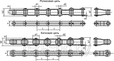 Цепь приводная роликовая длиннозвенная из нержавеющей стали C2040HSS - фото 3 - id-p3922873