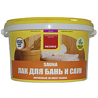 Лак для бань и саун "neomid sauna" полуматовый 2,5л.