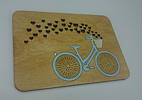 Открытка "Велосипед с сердечками"