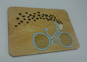 Открытка "Велосипед с сердечками"