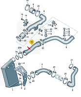 Патрубок интеркулера VW PASSAT B5, 1.9TDI AVB 2000-2005