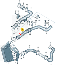 Патрубок интеркулера VW PASSAT B5, 1.9TDI AVB  2000-2005