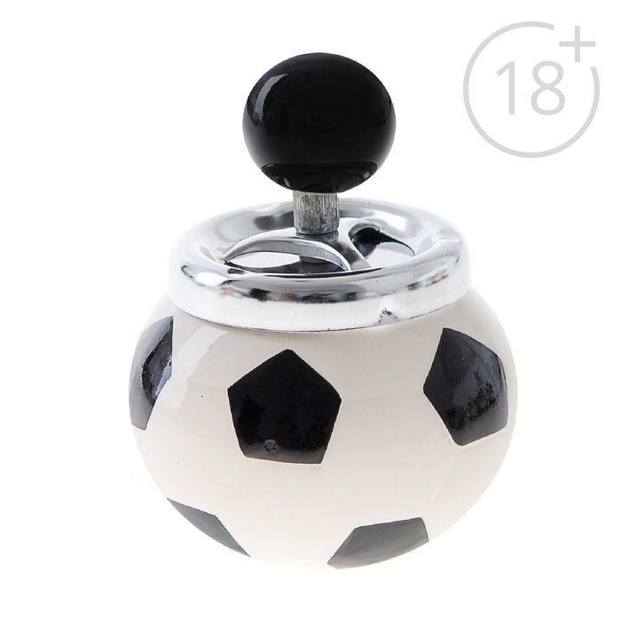 Бездымная пепельница «Футбольный мяч» белая с черным - фото 1 - id-p68671915