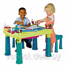 Детский Стол Keter Creative Play Table + 2 стула, бирюза/зеленый/красный 231593 (spr), фото 3