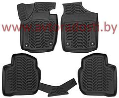 Коврики для Skoda Rapid (2012-) / Volkswagen Polo (2020-) лифтбек / 3D с подпятником / Рапид / Поло [61603] /