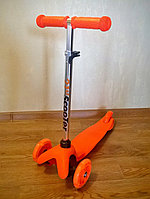Самокат 21st scooter mini мини со светящимися колесами от 1,5 до 5 лет Оранжевый