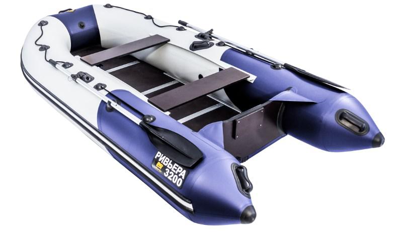 Надувная лодка Ривьера Компакт 3200 СК "Комби" светло-серый/синий - фото 4 - id-p81685814