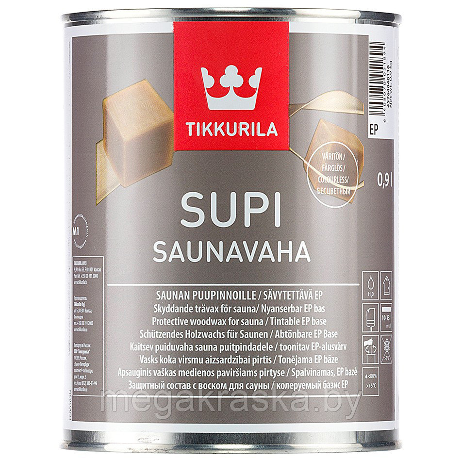 Воск для бань и саун "tikkurila supi saunavaha" (тиккурила супи саунаваха) прозрачный воск для парных 0,9л. - фото 1 - id-p81688811
