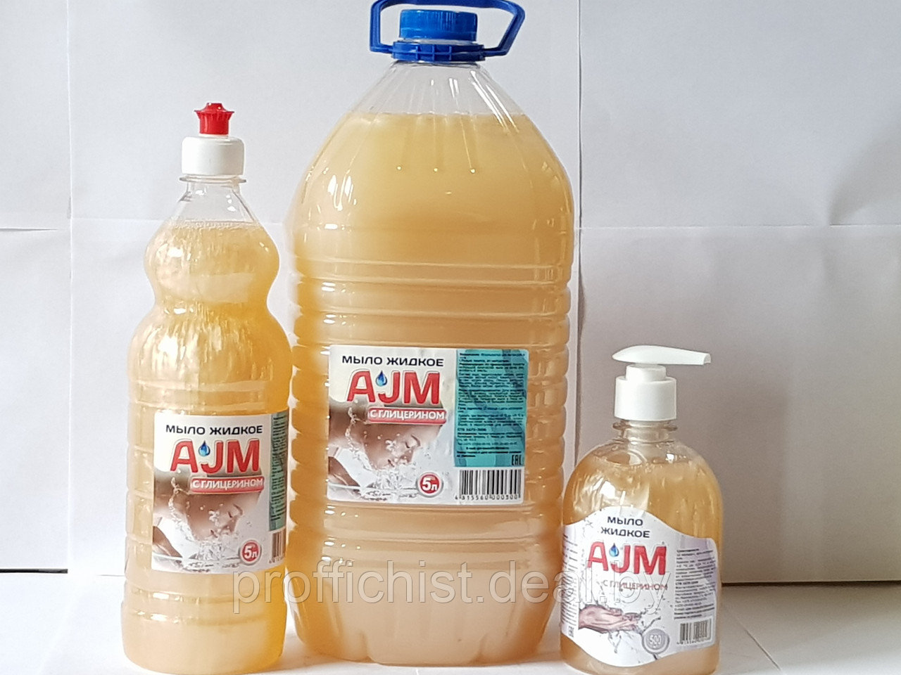 Мыло жидкое «АJМ» с глицерином, 5 л. Цена без НДС - фото 1 - id-p81691142