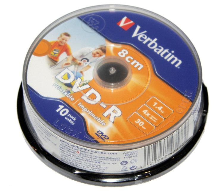Диск Mini DVD-R Disc Verbatim 1.4Gb, 30 минут, 8 см. - фото 1 - id-p81691980