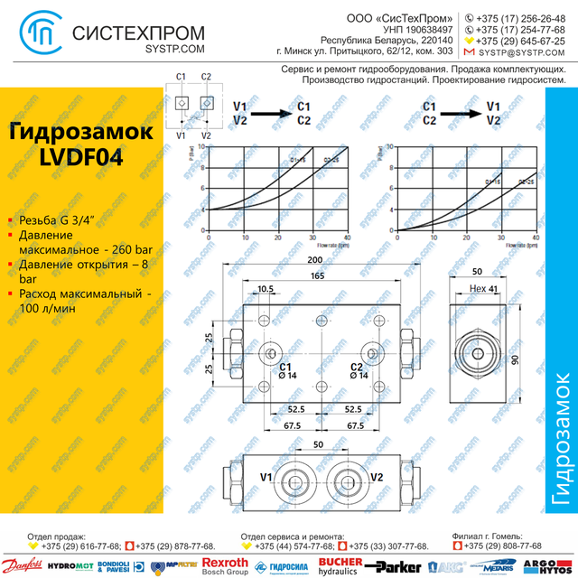 LVDL04 Гидрозамок G3/4, 100 л/мин