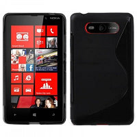 Чехол-накладка для Nokia Lumia 820 (силикон) черный