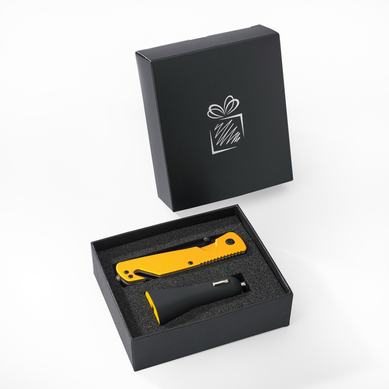 Набор из карманного ножа с автоспасалкой и автомобильного зарядного устройства, коллекция Colorissimo - фото 7 - id-p81731477