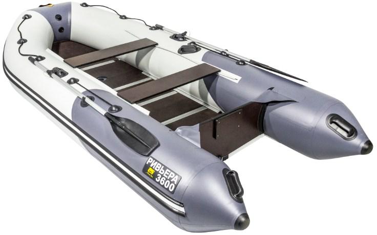 Надувная лодка Ривьера Компакт 3600 СК "Комби" светло-серый/графит - фото 4 - id-p81731716