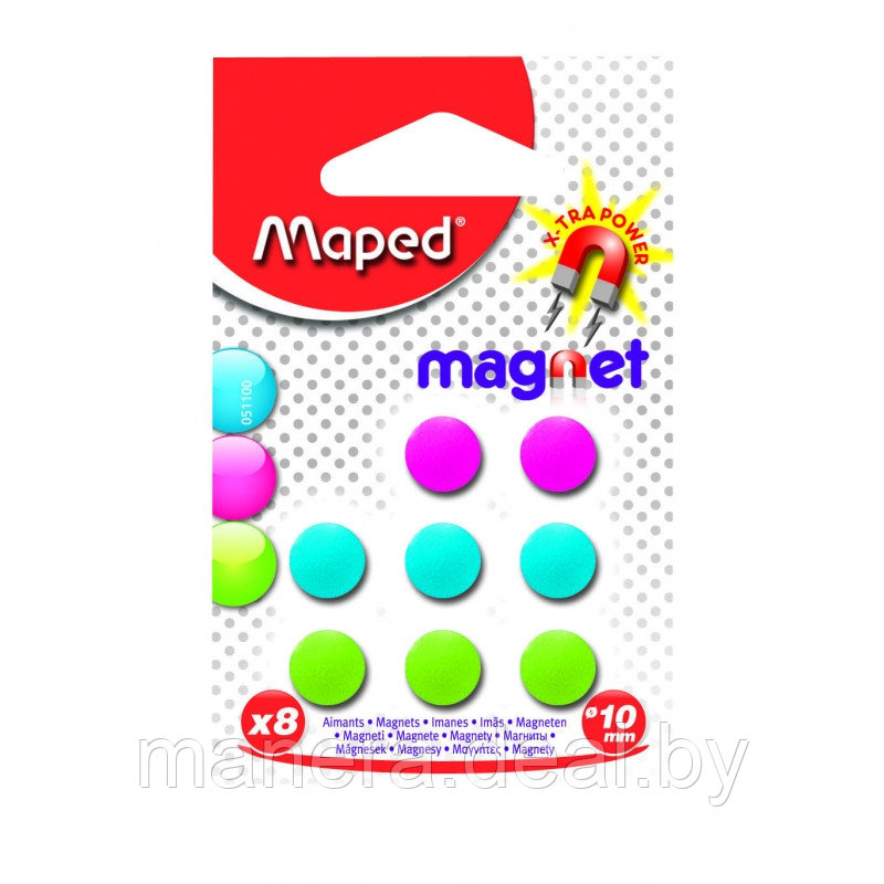 Магниты для магнитной доски круглые 10мм Maped