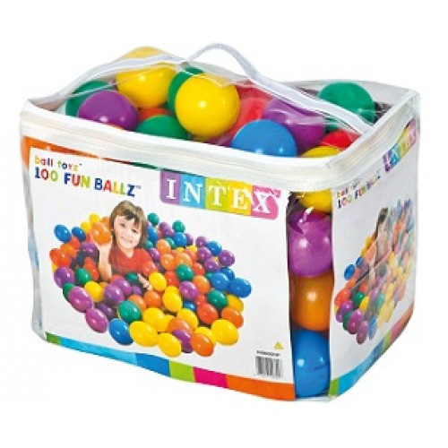 Мячики - шарики для сухого бассейна Intex 49600 Fun Ballz (100шт/8см), фото 1