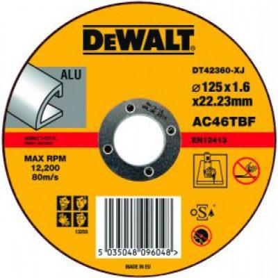 Круг отрезной по алюминию прямой DeWalt DT42360-XJ 125х1,6х22,2 мм - фото 1 - id-p81767820