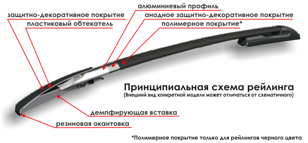 Рейлинги RENAULT KAPTUR анод серый - фото 4 - id-p81747221