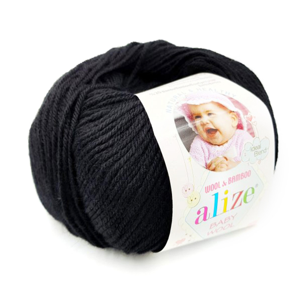 Пряжа Alize Baby Wool цвет 60 чёрный