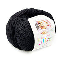 Пряжа Alize Baby Wool цвет 60 чёрный