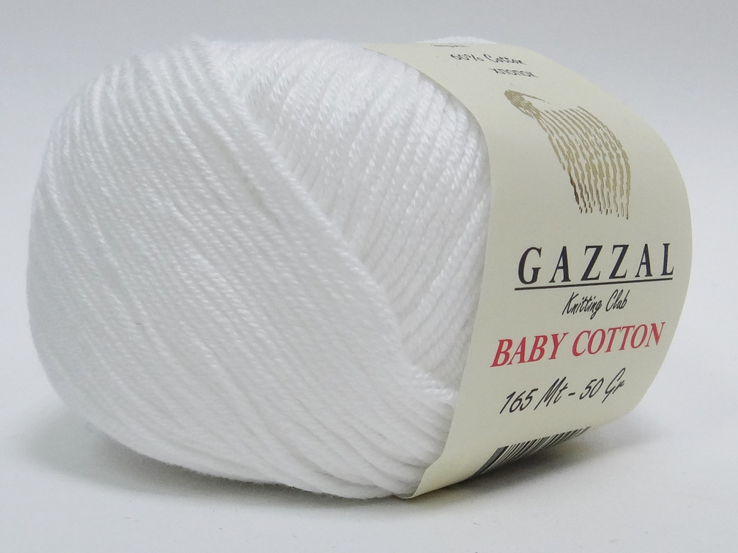 Пряжа Gazzal Baby Cotton цвет 3432 белый