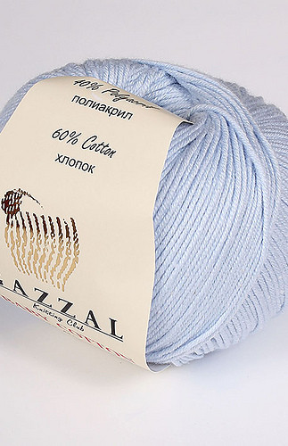 Пряжа Gazzal Baby Cotton цвет 3429 нежный голубой