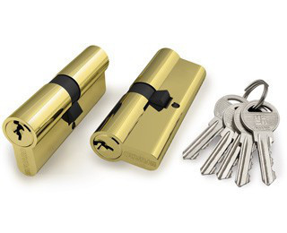 Цилиндровый мех. FUARO 100 ZA - 80 (30+10+40) простой ключ - ключ.Серебро,Золото., фото 1