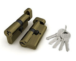 Цилиндровый мех. FUARO 100 ZM - 60 (25+10+25) простой ключ - ключ.Серебро,Золото, Бронза.
