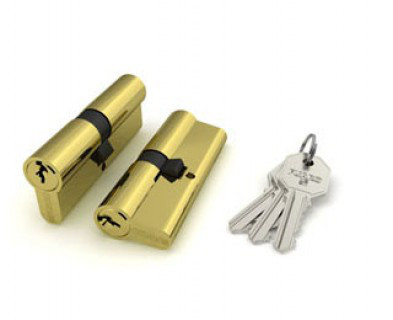 Цилиндровый мех. FUARO 100 CA - 68 (26+10+32) простой ключ - ключ.Серебро,Золото.